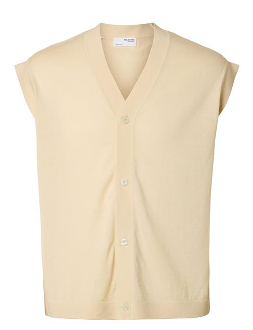 Selected Homme Slhtray Knit Merino Vest Cardigan Ex Selected Homme Cream