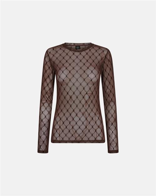 Bluse "mesh" | Polyamid | Brun