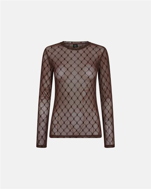 "Mesh" bluse | polyamid | brun