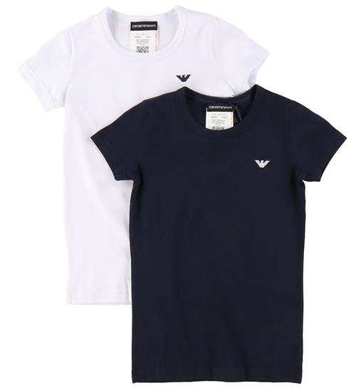 Se EA7 Emporio Armani T-shirts - 2-pak - Hvid/Navy ved KidsWorld
