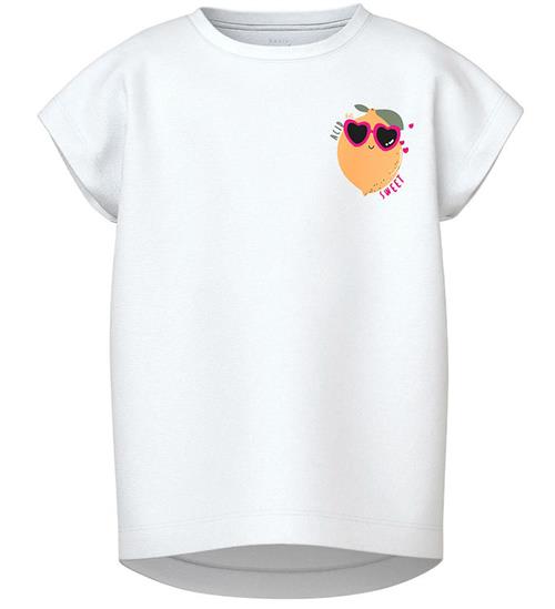 Se Name It T-shirt - NmfVarutti - Bright White m. Citron ved KidsWorld