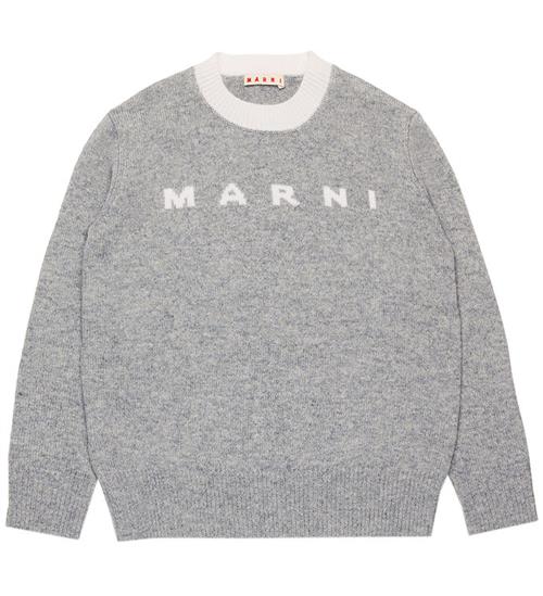 Marni Bluse - Uld - GrÃ¥meleret m. Hvid