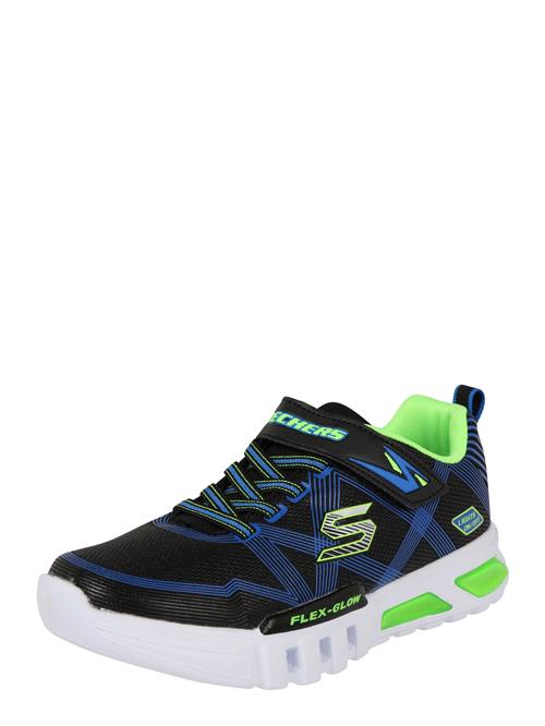 SKECHERS Sneakers 'Flex Glow'  royalblå / kiwi / sort