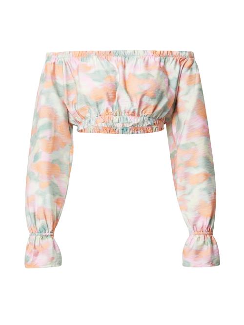 EDITED Bluse 'Elsa'  grøn / orange / pink / hvid