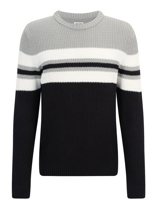 JACK & JONES Pullover 'JJSANDER'  lysegrå / sort / hvid