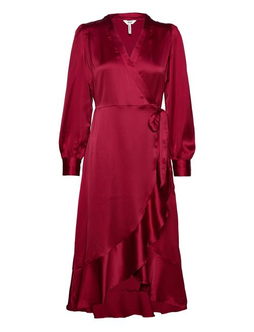 Objsateen Wrap Dress A Fair Object Red