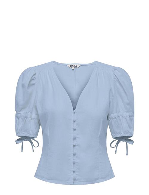 ONLY Onlcaro S/S But Linen Bl Top Cc Pnt ONLY Blue