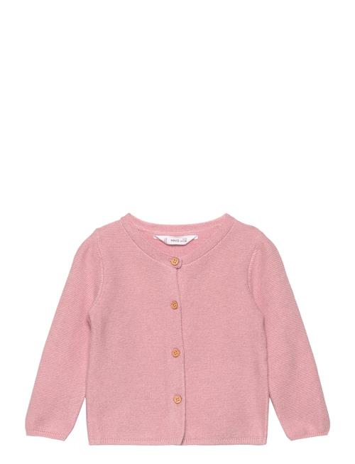 Button Knit Cardigan Mango Pink