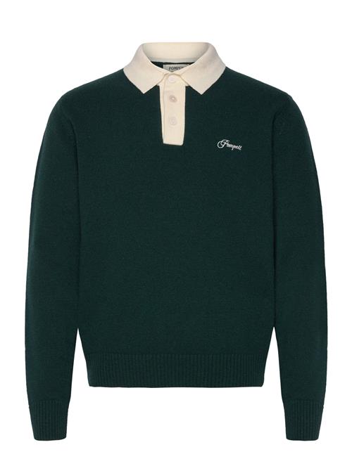 Pompeii Logo Pine Wool Knit Polo Pompeii Khaki