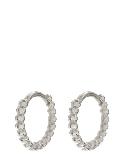 LUV AJ The Mini Continuous Beaded Huggies-Silver LUV AJ Silver