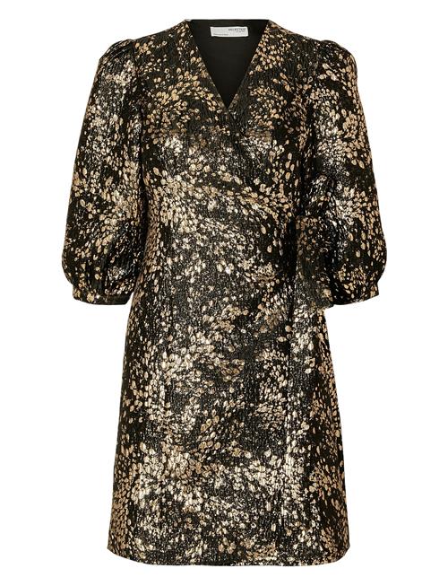 Slfpaula-Siv Golden Leo 3/4 Short Dressb Selected Gold