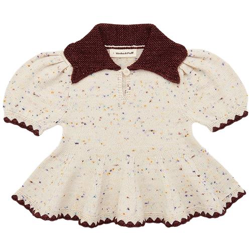 Misha & Puff Crochet Trim Puff Top Iris Confetti | Hvid | 8 years