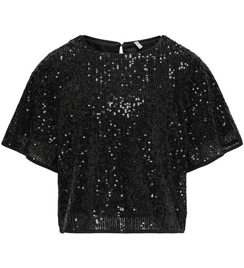Se Kids Only T-shirt - KogFransa - Sort m. Palietter ved KidsWorld