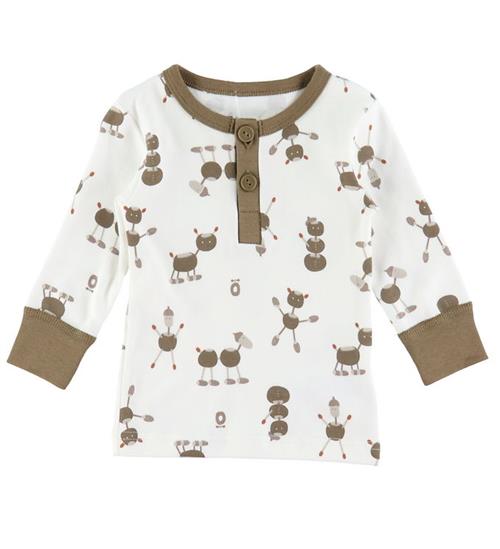 Se Katvig Bluse - Off White m. Kastanjefigurer ved KidsWorld