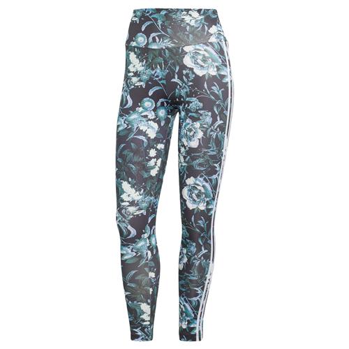 ADIDAS ORIGINALS Leggings 'Allover Print Flower'  blå / sort / hvid