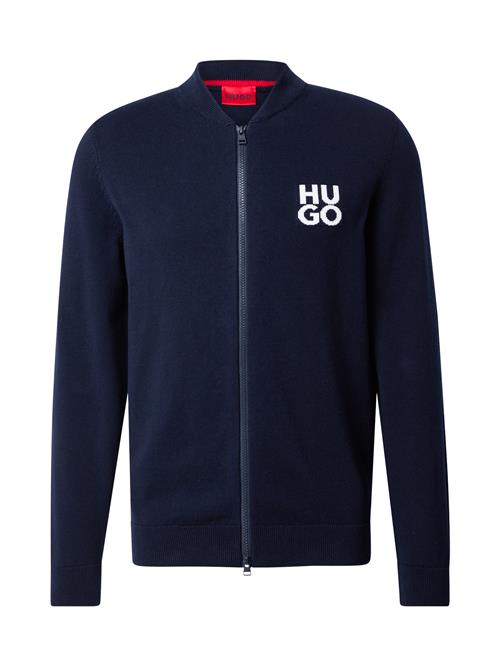 HUGO Cardigan 'Solouh'  navy / hvid