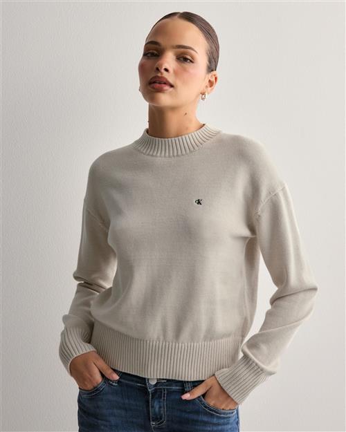 Calvin Klein Jeans - Beige - Monogram Embro Crewneck Sweater