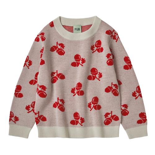 FUB Acorn Pattern Bluse Ecru/Red |  | 90 cm