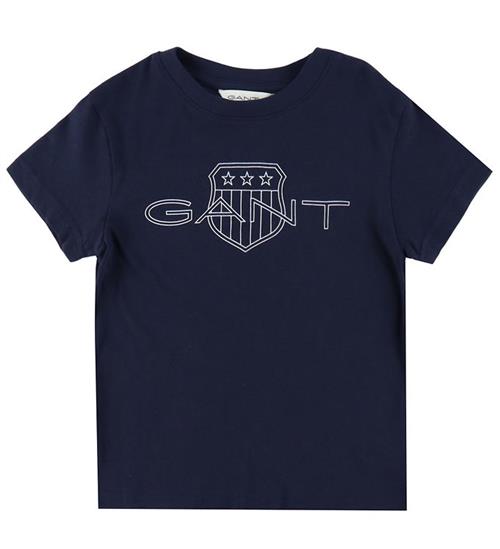 GANT T-shirt - Relaxed Contrast Shield - Evening Blue