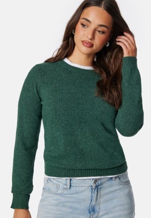 VILA Viril O-neck L/S Knit Top Pineneedle Detail:Dark Melange L