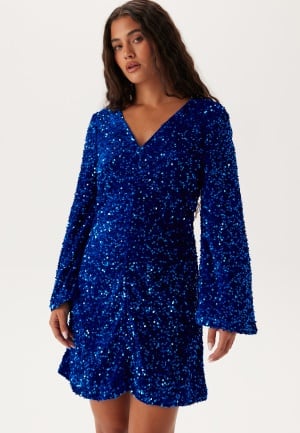 Se VILA Vibarina Glitter Dress Navy Blazer Detail:SEQUINS L ved Bubbleroom