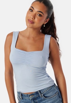 Se BUBBLEROOM Sweetheart Neckline Tank Top Light blue XL ved Bubbleroom