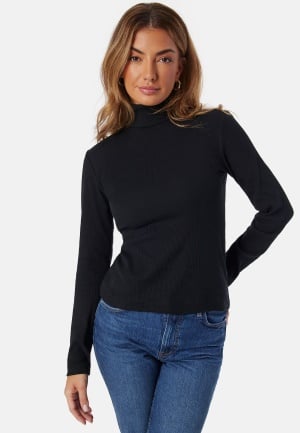 Se GANT Slim Rib Turtleneck Black XXL ved Bubbleroom