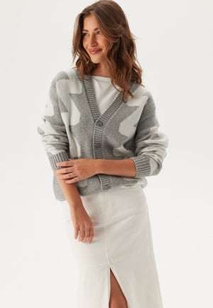 Se Dr. Denim Tom Cardigan Grey Melange Wave L ved Bubbleroom