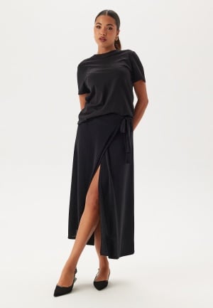 Happy Holly Sparkling Wrap Midi Skirt Black/Black 48/50