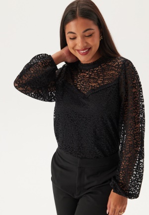 Se VILA Viglaze L/S TOP/R TOP/R TOP/R  Black Beauty L ved Bubbleroom