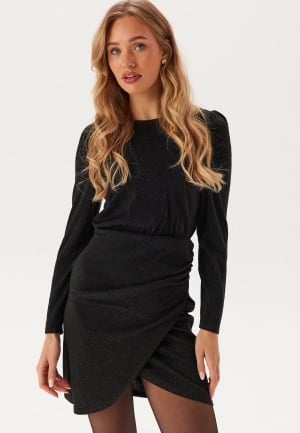 ONLY Onlrich L/S GLITTER DRESS Glit Black Detail:black Glitter S