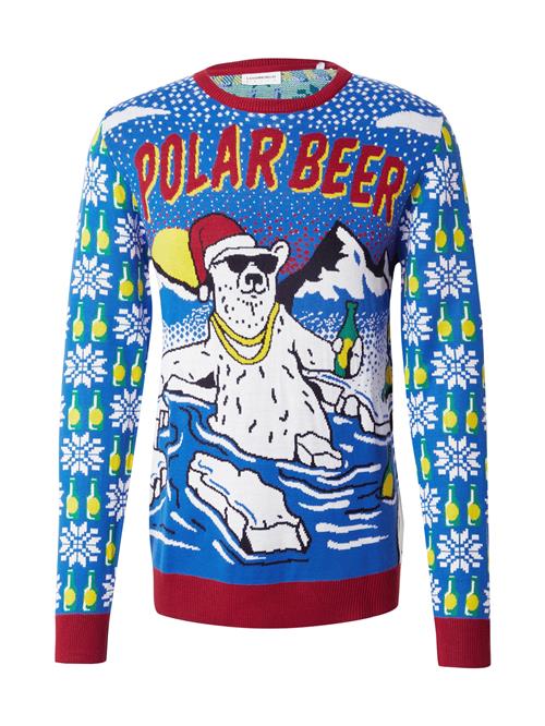 Se Lindbergh Pullover 'Beer Xmas'  blå / rød / sort / hvid ved About You