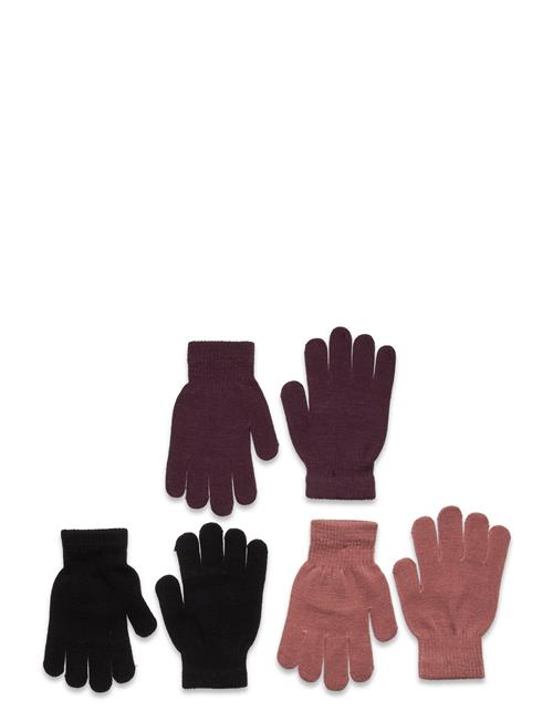 ZigZag Neckar Knitted 3-Pack Gloves ZigZag Pink