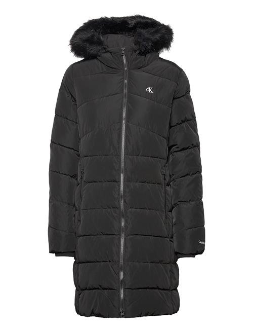 Calvin Klein Jeans Faux Fur Mw Fitted Long Puffer Calvin Klein Jeans Black