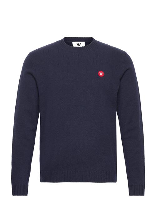 Double A by Wood Wood Tay Badge Lambswool Jumper Double A By Wood Wood Navy