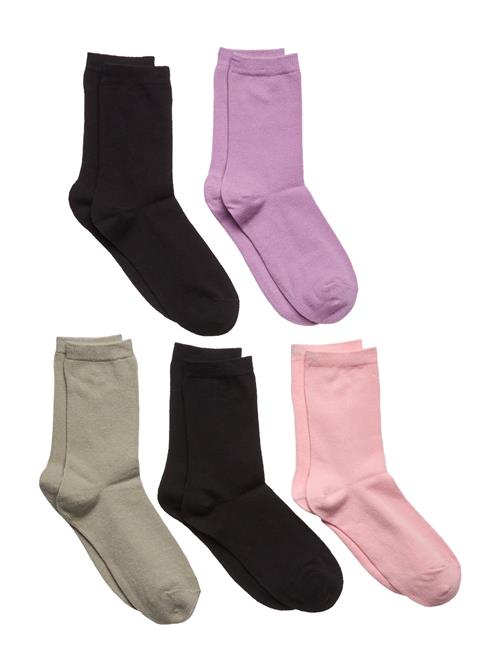 Lindex Socks 5P Bg Plain Fashion Col Lindex Pink