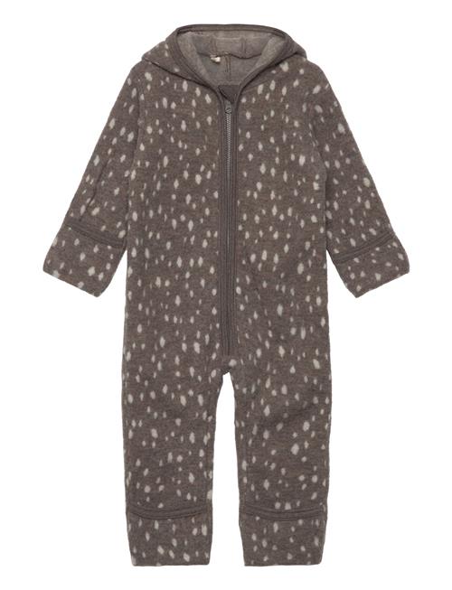 Huttelihut Pram Suit Ears Soft Wool Huttelihut Brown