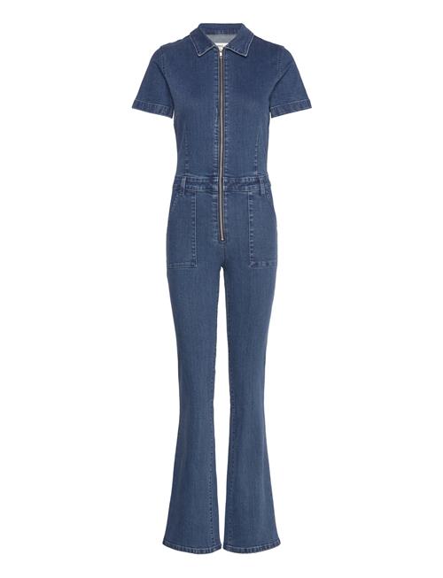 Mango Denim Zipper Jumpsuit Mango Blue