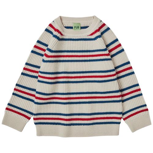 FUB Raglan Sweater Ecru/Pond Blue/Red |  | 80 cm