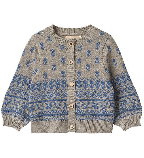 Wheat Cardigan - Strik - Jacquard - Warm Grey Melange