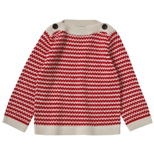 FUB Baby Boatneck Bluse Ecru/Rød |  | 62 cm