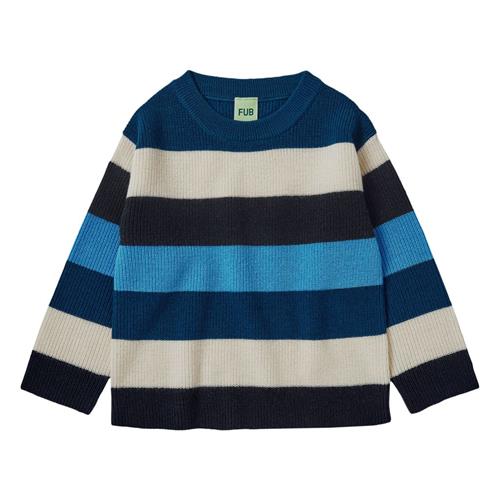 FUB Klassisk Sweater Dark Navy/Ecru/Pond Blue/Deep Sky | Marine blå | 110 cm