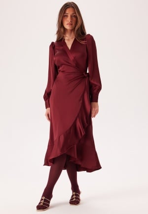 Object Collectors Item Objsateen Wrap Dress Cabernet 36