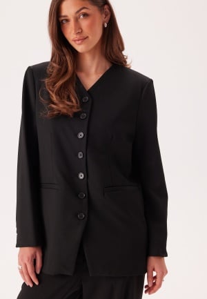 Se SELECTED FEMME Slfhedi Ls Relaxed Blazer Black Detail:Melange 42 ved Bubbleroom