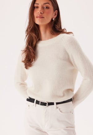 SELECTED FEMME Slflulu LS Knit O-Neck Snow White Detail:MELANGE M