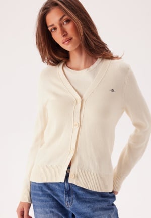 GANT Classic Cotton Cardigan Cream XS