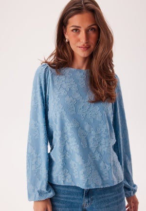 VILA Viadele O-neck L/S TOP TOP Top Blissful Blue S