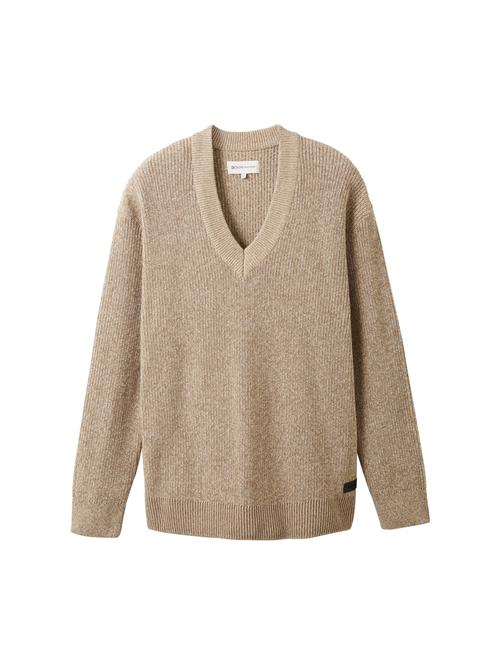 TOM TAILOR DENIM Pullover  beige-meleret / brun