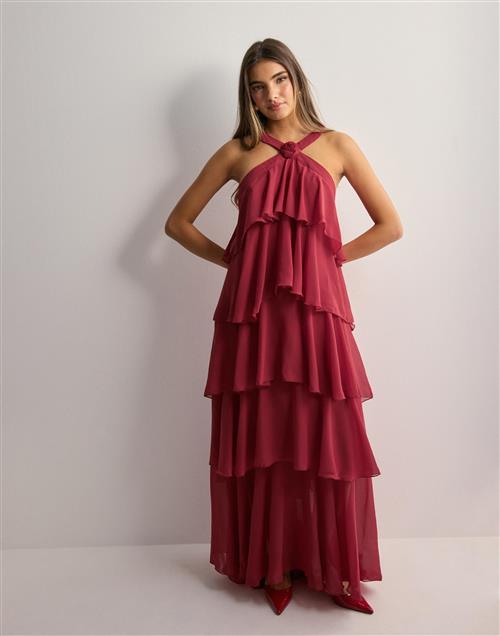 Vero Moda - Rød - Vmfelicia Sl Ruffle Maxi Dress