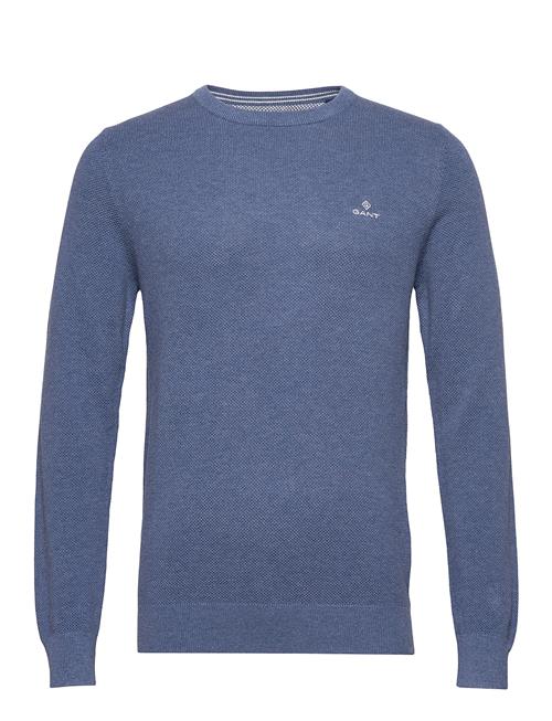 Cotton Pique C-Neck GANT Blue